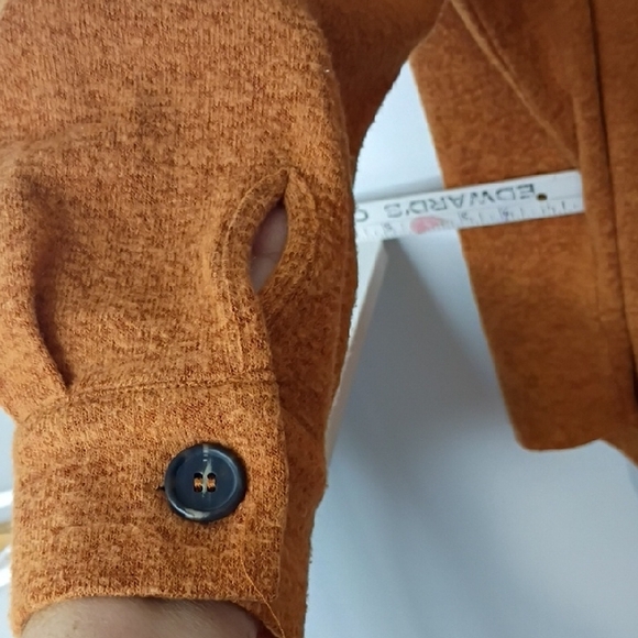 Zenena Women’s XL Jacket Cost Rustic Orange Jacket Button-Up Pockets - Picture 5 of 14